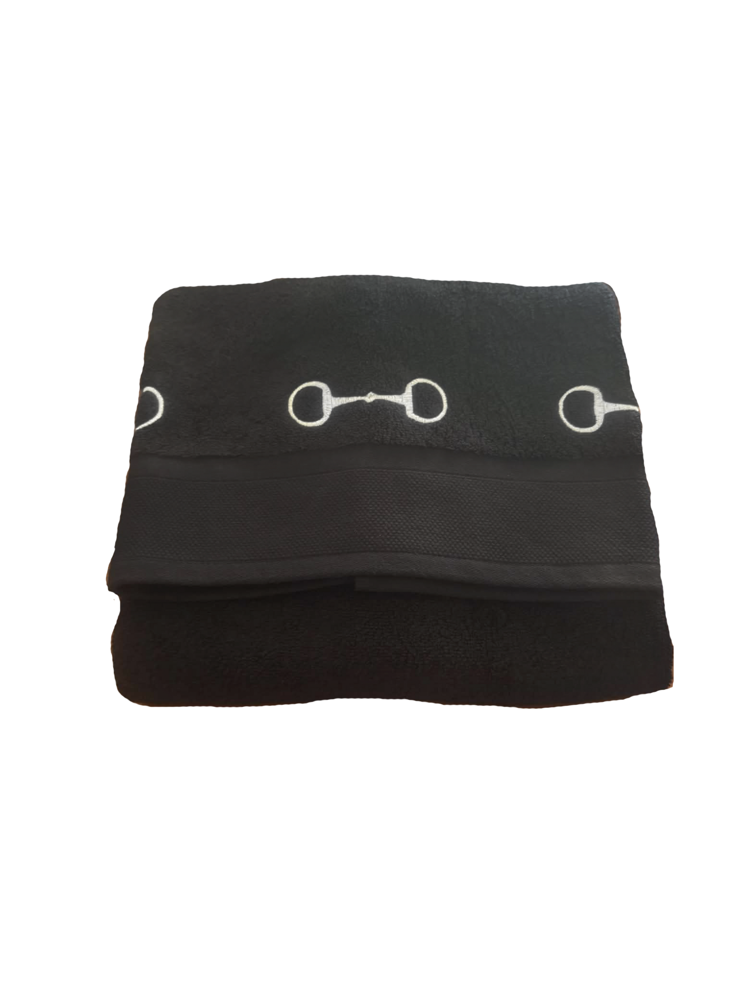 Snaffle bath towel in black