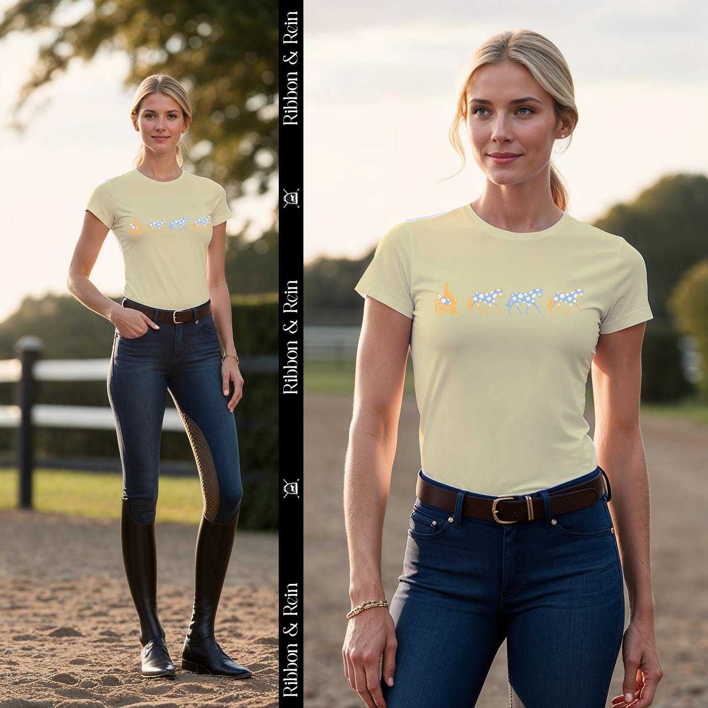 Daisy chain shirt  - lemon and sky